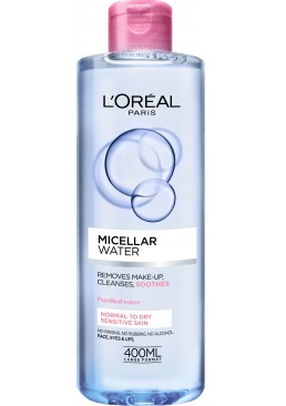 Мицеллярная вода L'Oreal Paris Skin Expert для сухой и чувствительной кожи, 400 мл